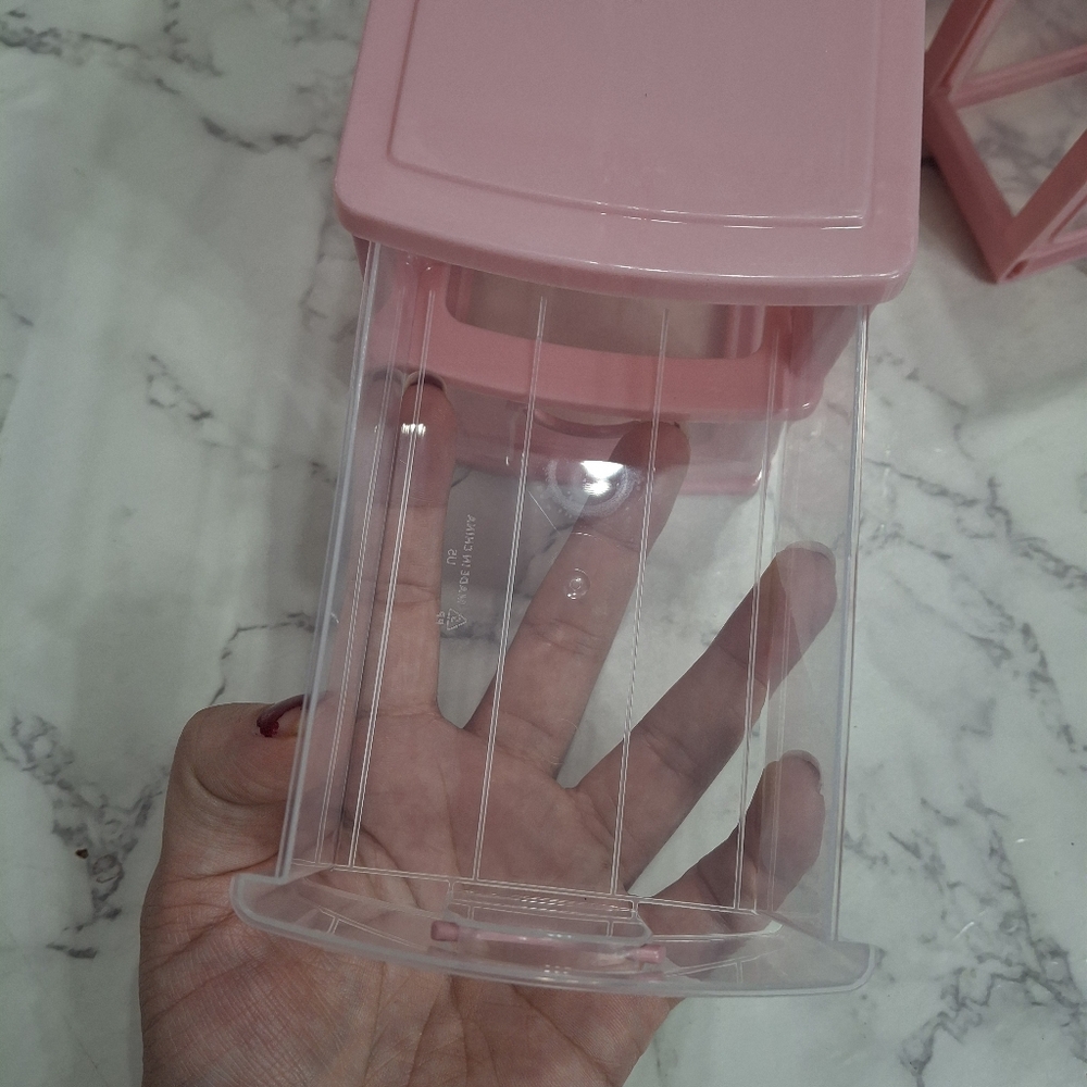 Mini Pink Stackable Storage Drawers - Picture 5 of 6
